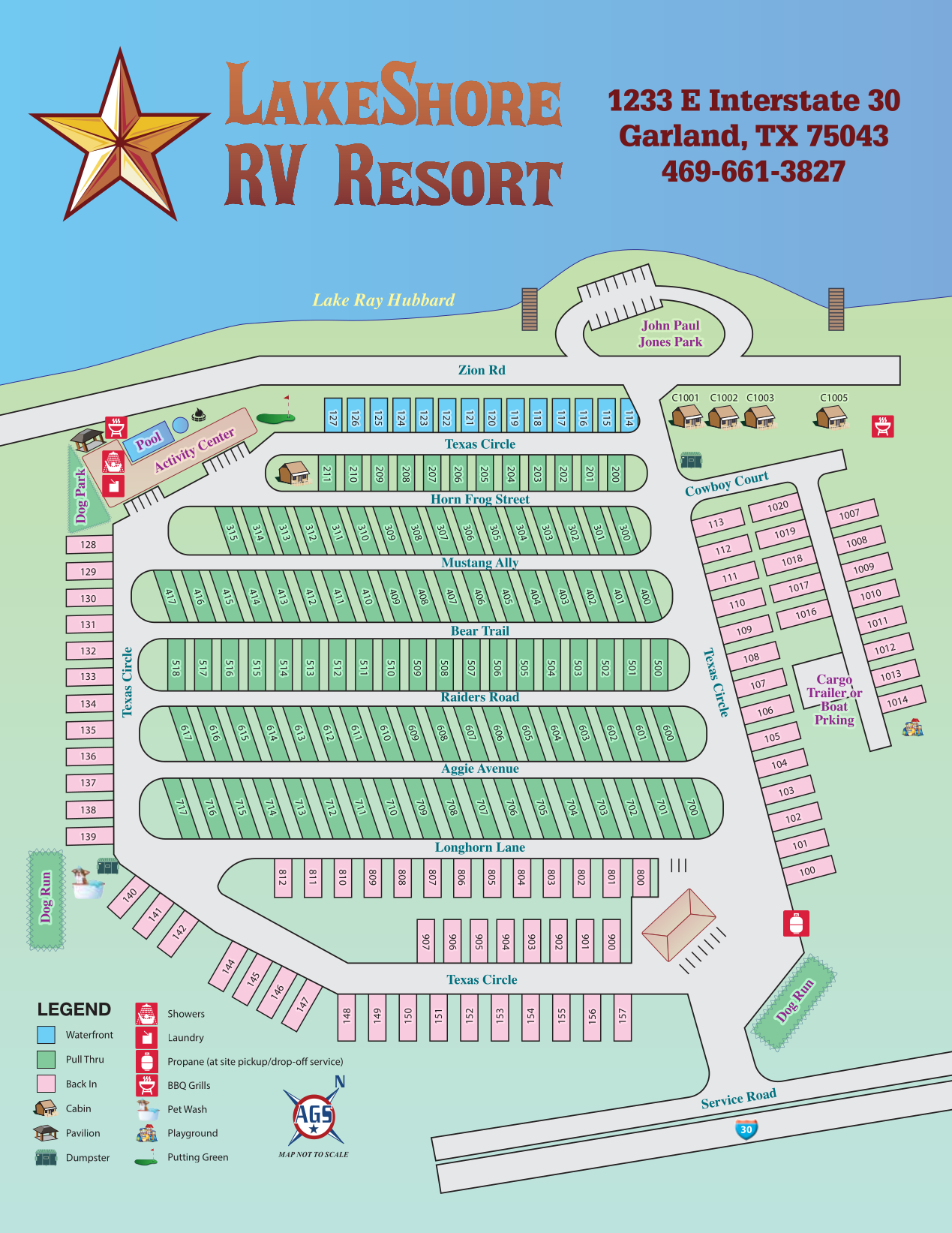 LakeShore RV Resort site map
