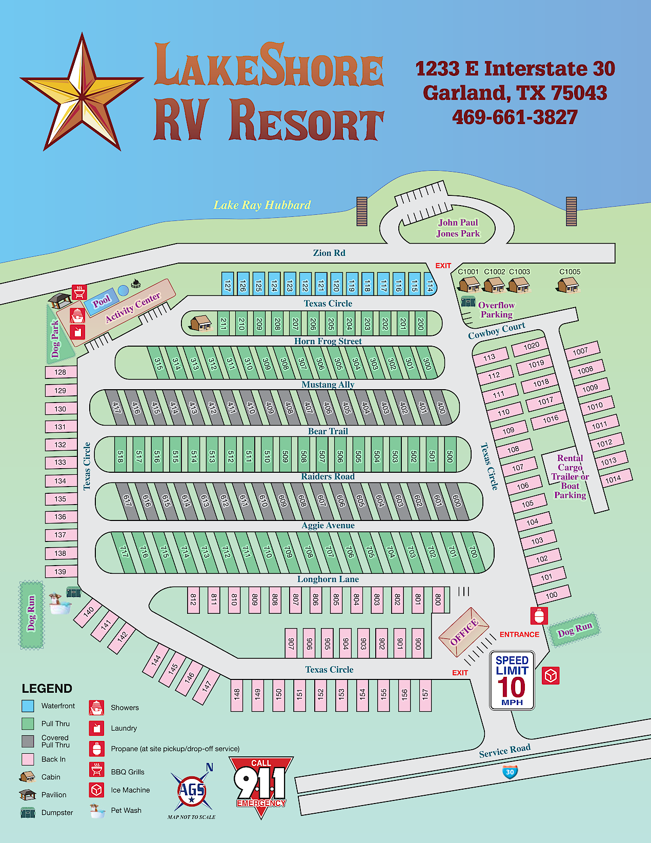 LakeShore RV Resort site map